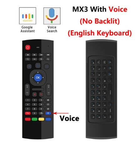 MX3 Backlit Air Mouse Voice Remote 2.4G Keyboard for Android TV